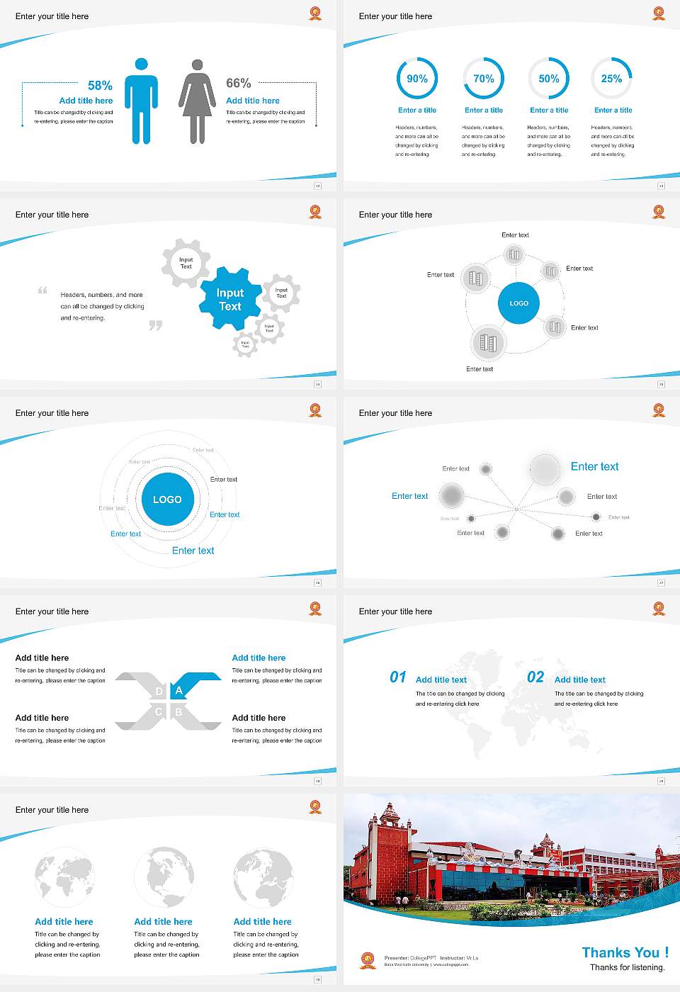 Baba Mast Nath University Course/Courseware Creation PPT Template16:9 ratio PPT effect preview image4