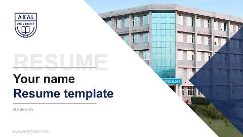 Akal University Resume PPT Template