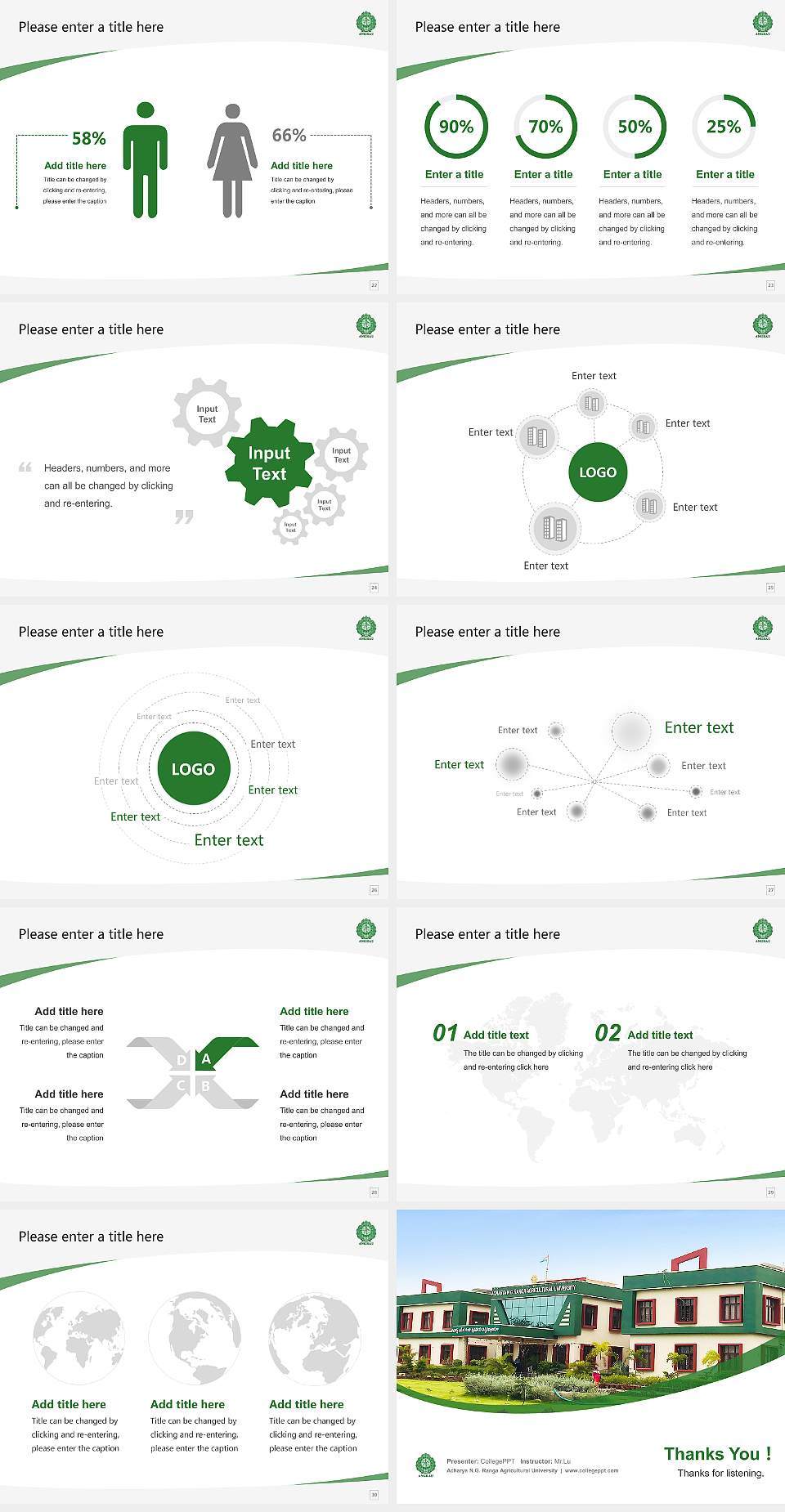 Acharya N.G. Ranga Agricultural University Course/Courseware Creation PPT Template4:3 ratio PPT effect preview image4