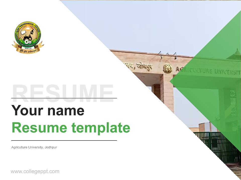 Agriculture University, Jodhpur Resume PPT Template4:3 ratio PPT effect preview image5