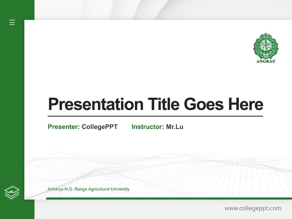Acharya N.G. Ranga Agricultural University Thesis Proposal/Graduation Defense PPT Template4:3 ratio PPT effect preview image5