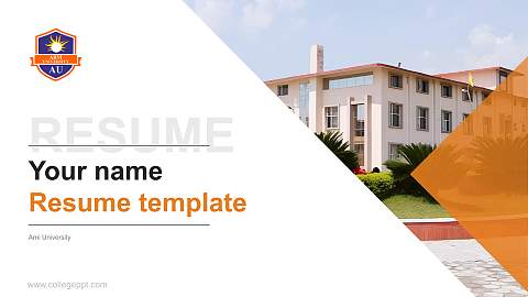 Arni University Resume PPT Template