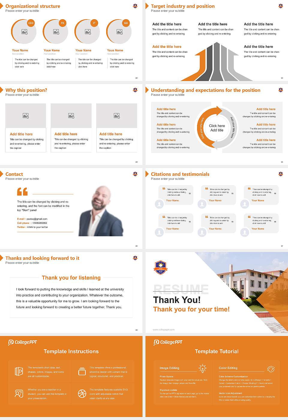 Arni University Resume PPT Template16:9 ratio PPT effect preview image4