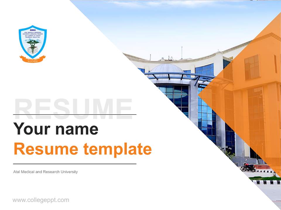 Atal Medical and Research University Resume PPT Template4:3 ratio PPT effect preview image5