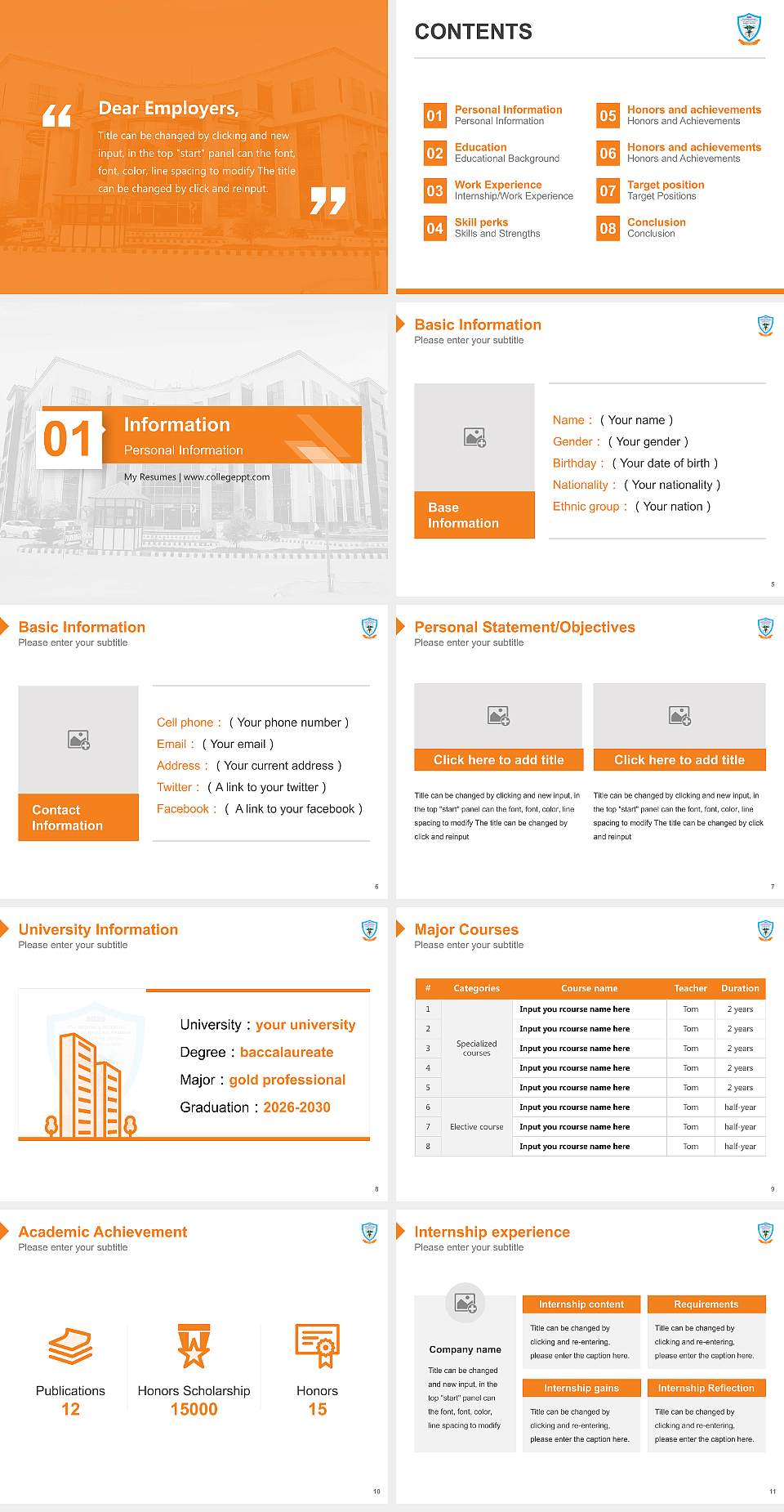Atal Medical and Research University Resume PPT Template4:3 ratio PPT effect preview image2