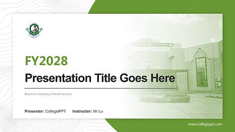Baba Farid University of Health Sciences Academic Presentation/Research Findings Report PPT Template