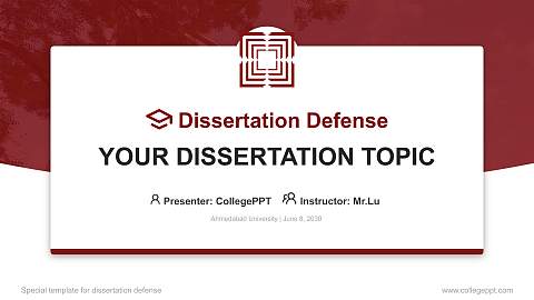 Ahmedabad University Graduation Thesis Defense PPT Template