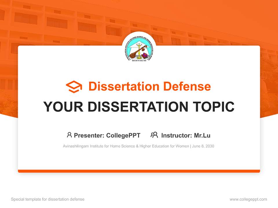 Avinashilingam Institute for Home Science & Higher Education for Women Graduation Thesis Defense PPT Template4:3 ratio PPT effect preview image7