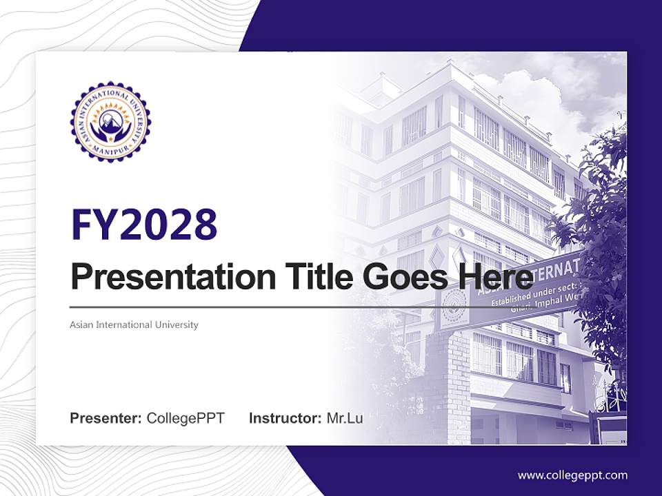 Asian International University Academic Presentation/Research Findings Report PPT Template4:3 ratio PPT effect preview image5