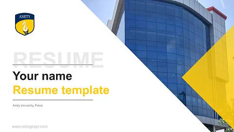 Amity University, Patna Resume PPT Template
