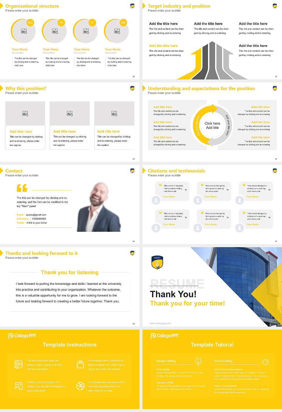Amity University, Patna Resume PPT Template16:9 ratio PPT effect preview image4