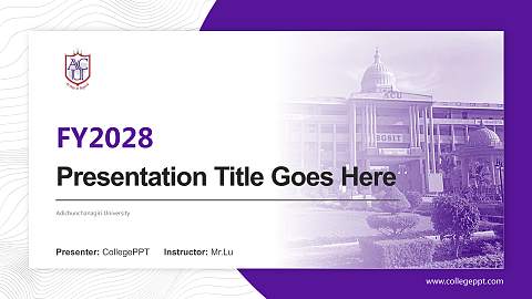 Adichunchanagiri University Academic Presentation/Research Findings Report PPT Template