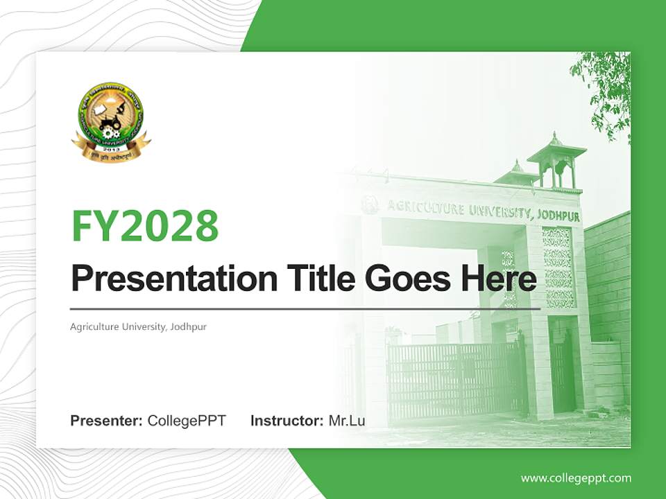 Agriculture University, Jodhpur Academic Presentation/Research Findings Report PPT Template4:3 ratio PPT effect preview image5