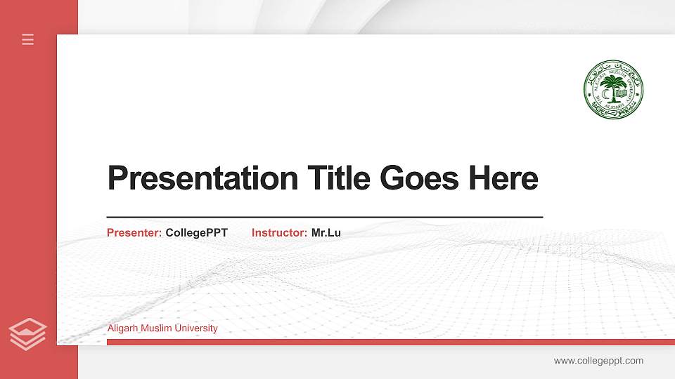 Aligarh Muslim University Thesis Proposal/Graduation Defense PPT Template16:9 ratio PPT effect preview image
