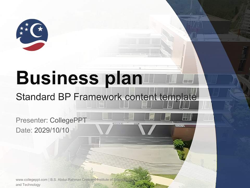 B.S. Abdur Rahman Crescent Institute of Science and Technology Competition/Entrepreneurship Contest PPT Template4:3 ratio PPT effect preview image9