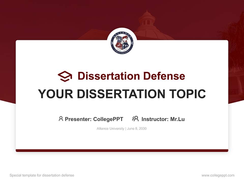 Alliance University Graduation Thesis Defense PPT Template4:3 ratio PPT effect preview image7