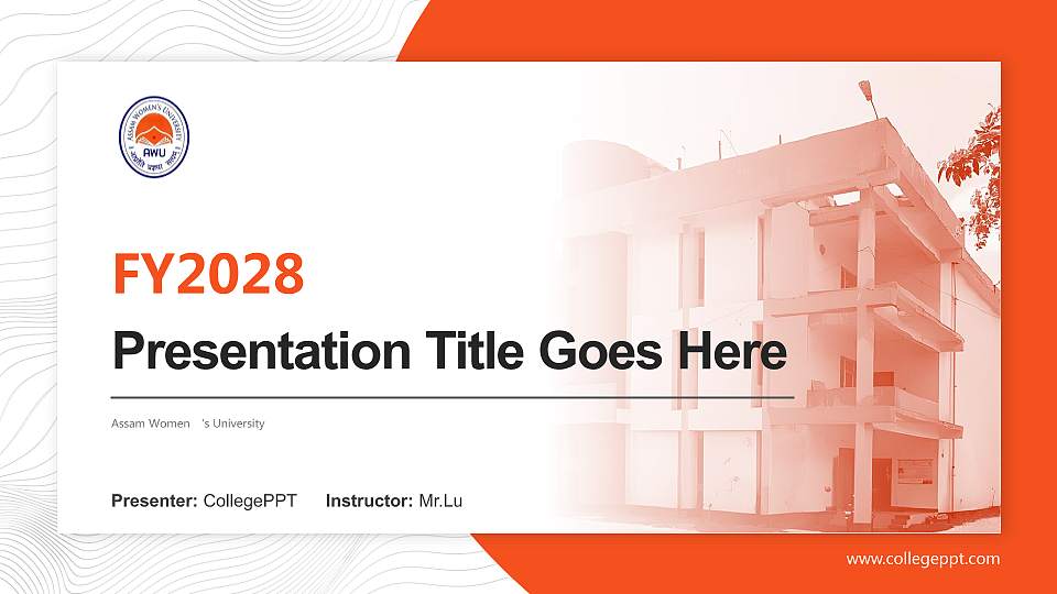 Assam Women ‘s University Academic Presentation/Research Findings Report PPT Template16:9 ratio PPT effect preview image