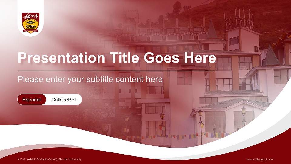 A.P.G. (Alakh Prakash Goyal) Shimla University Lecture Sharing and Networking Event PPT Template16:9 ratio PPT effect preview image