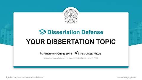 Ayush and Health Sciences University of Chhattisgarh Graduation Thesis Defense PPT Template
