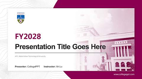 A.P.J. Abdul Kalam Technological University Academic Presentation/Research Findings Report PPT Template