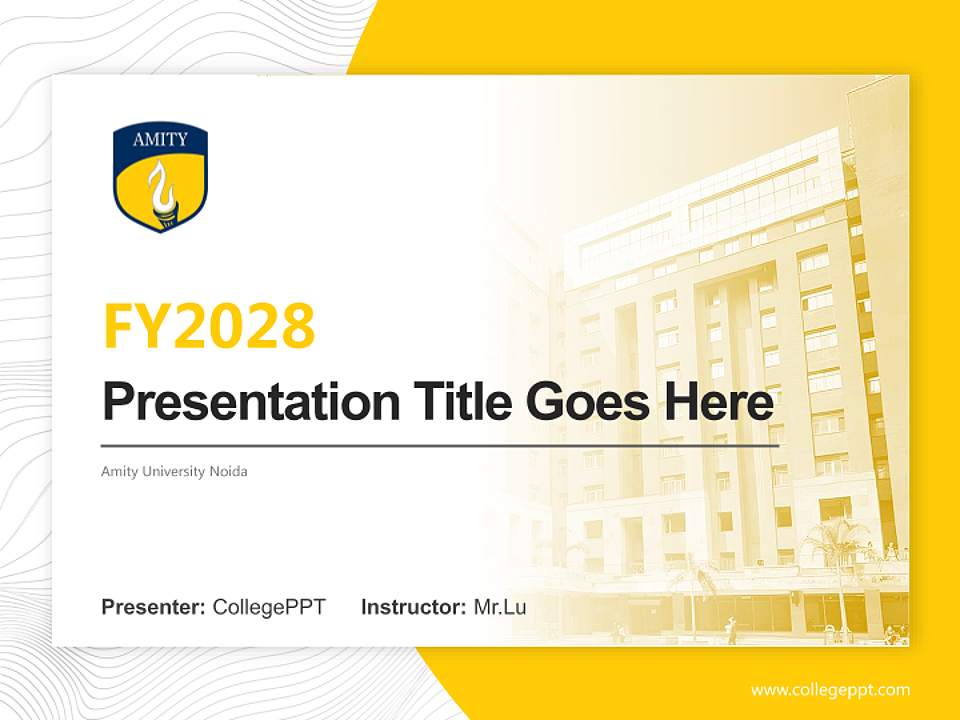 Amity University Noida Academic Presentation/Research Findings Report PPT Template4:3 ratio PPT effect preview image5