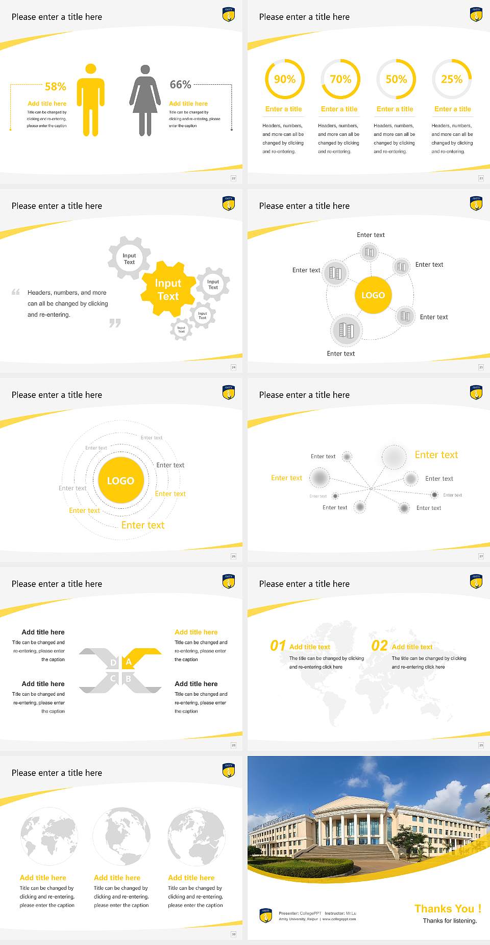 Amity University, Raipur Course/Courseware Creation PPT Template4:3 ratio PPT effect preview image4