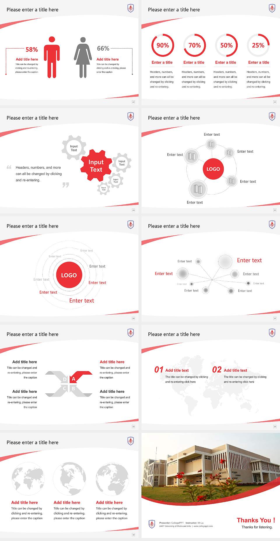 AAFT University of Media and Arts Course/Courseware Creation PPT Template4:3 ratio PPT effect preview image4