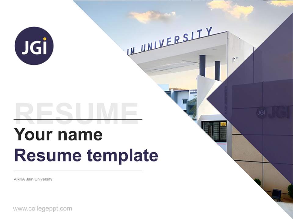 ARKA Jain University Resume PPT Template4:3 ratio PPT effect preview image5