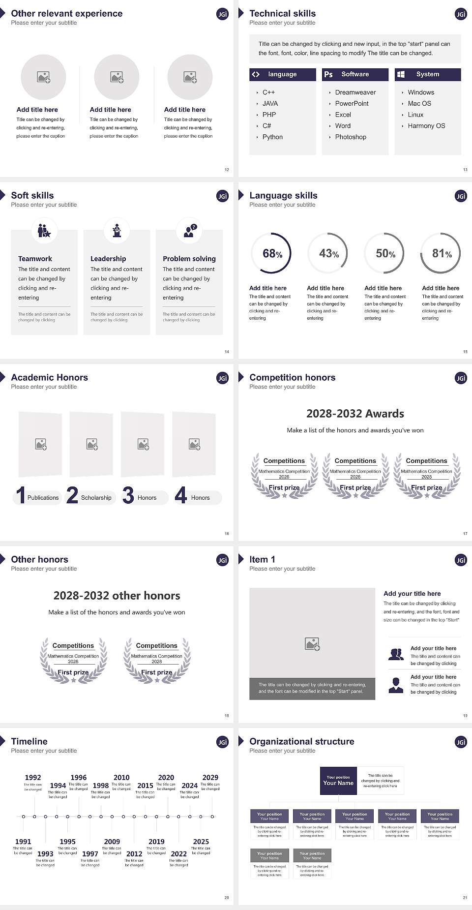 ARKA Jain University Resume PPT Template4:3 ratio PPT effect preview image3