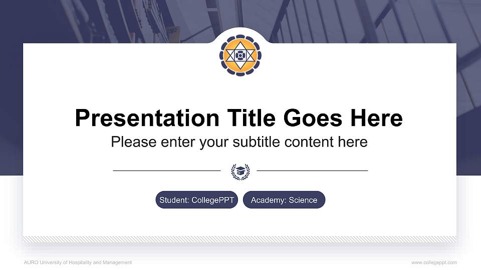 AURO University of Hospitality and Management National Scholarship Defense PPT Template16:9 ratio PPT effect preview image
