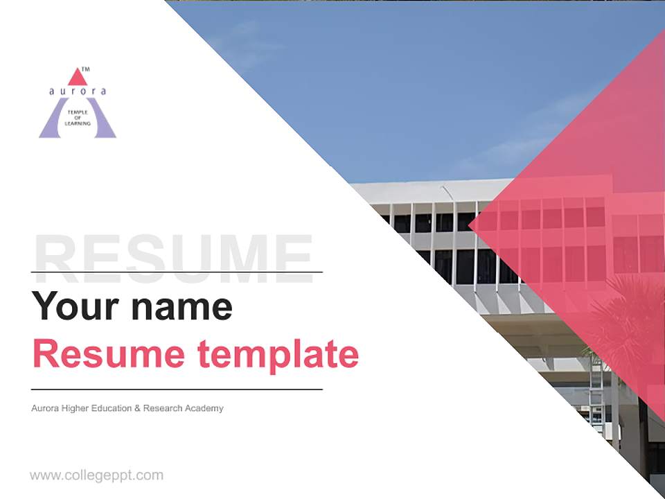 Aurora Higher Education & Research Academy Resume PPT Template4:3 ratio PPT effect preview image5