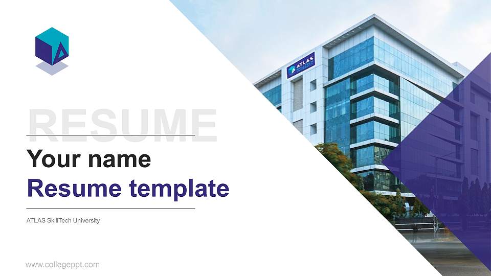 ATLAS SkillTech University Resume PPT Template16:9 ratio PPT effect preview image