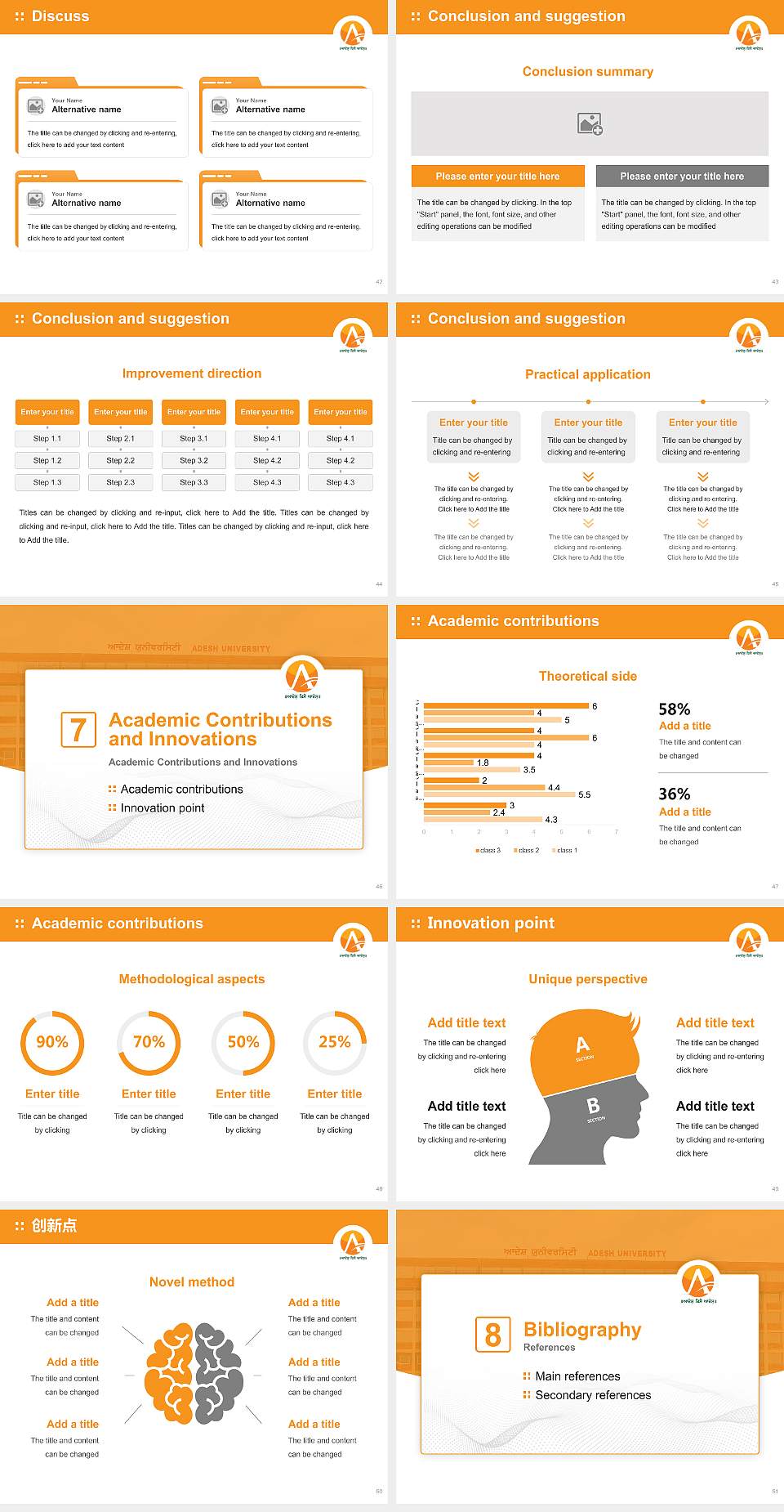 Adesh University Graduation Thesis Defense PPT Template4:3 ratio PPT effect preview image6