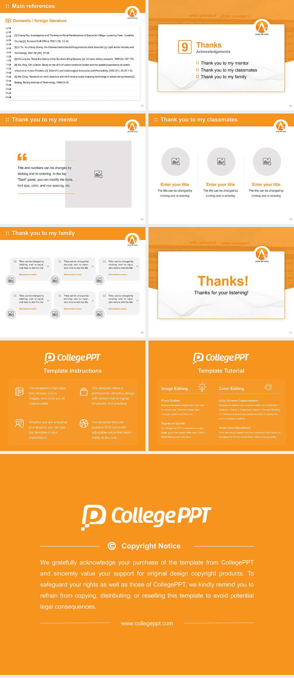 Adesh University Graduation Thesis Defense PPT Template4:3 ratio PPT effect preview image7