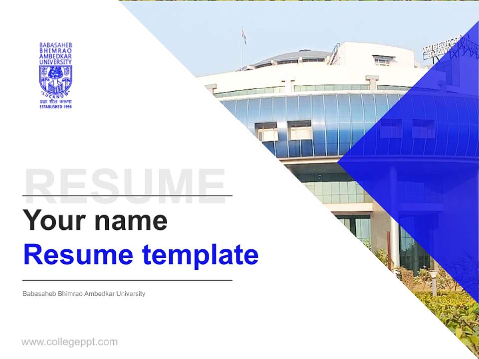 Babasaheb Bhimrao Ambedkar University Resume PPT Template4:3 ratio PPT effect preview image5