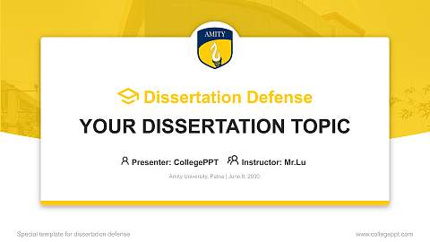 Amity University, Patna Graduation Thesis Defense PPT Template
