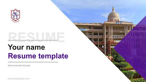 Adichunchanagiri University Resume PPT Template
