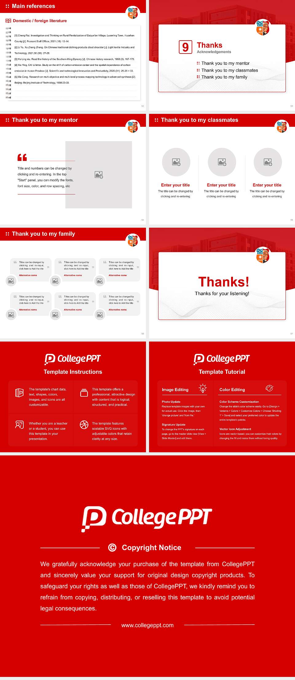 Apex University Graduation Thesis Defense PPT Template4:3 ratio PPT effect preview image7