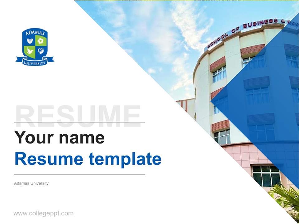 Adamas University Resume PPT Template4:3 ratio PPT effect preview image5