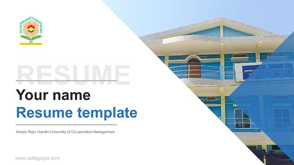 Assam Rajiv Gandhi University of Co-operative Management Resume PPT Template16:9 ratio PPT effect preview image