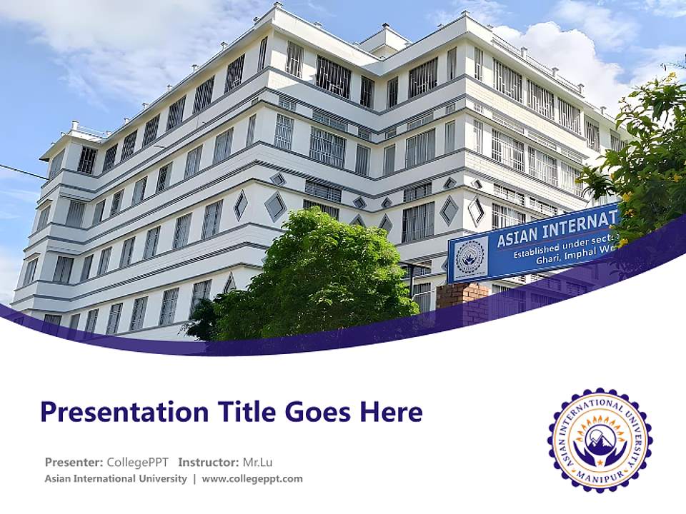 Asian International University Course/Courseware Creation PPT Template4:3 ratio PPT effect preview image5