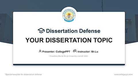 Chaudhary Ranbir Singh University Graduation Thesis Defense PPT Template