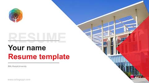 BML Munjal University Resume PPT Template