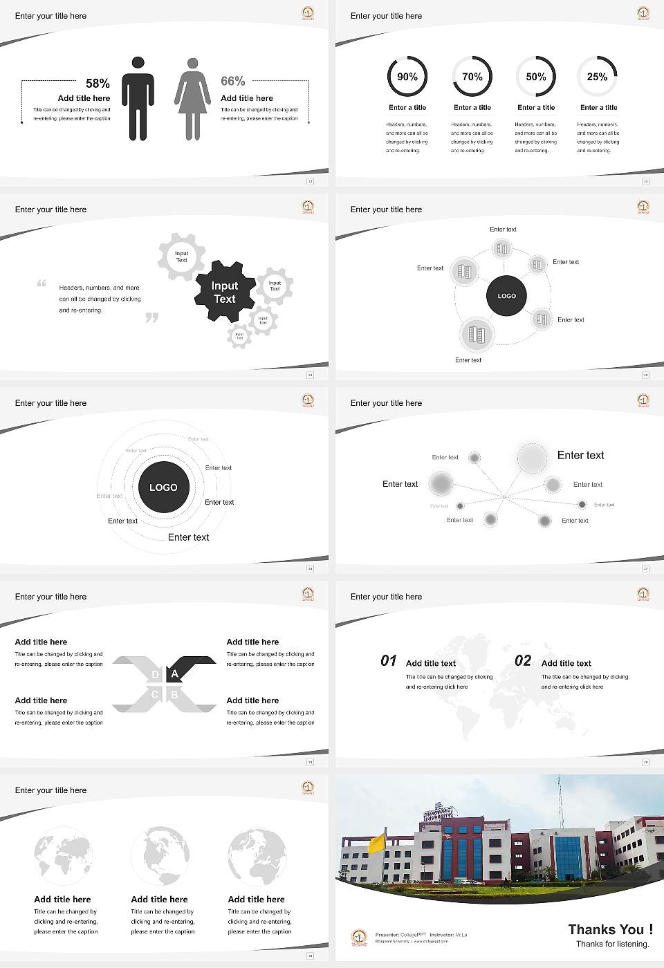 Bhagwant University Course/Courseware Creation PPT Template16:9 ratio PPT effect preview image4