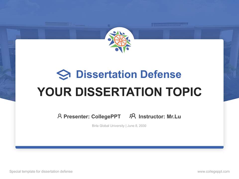 Birla Global University Graduation Thesis Defense PPT Template4:3 ratio PPT effect preview image7