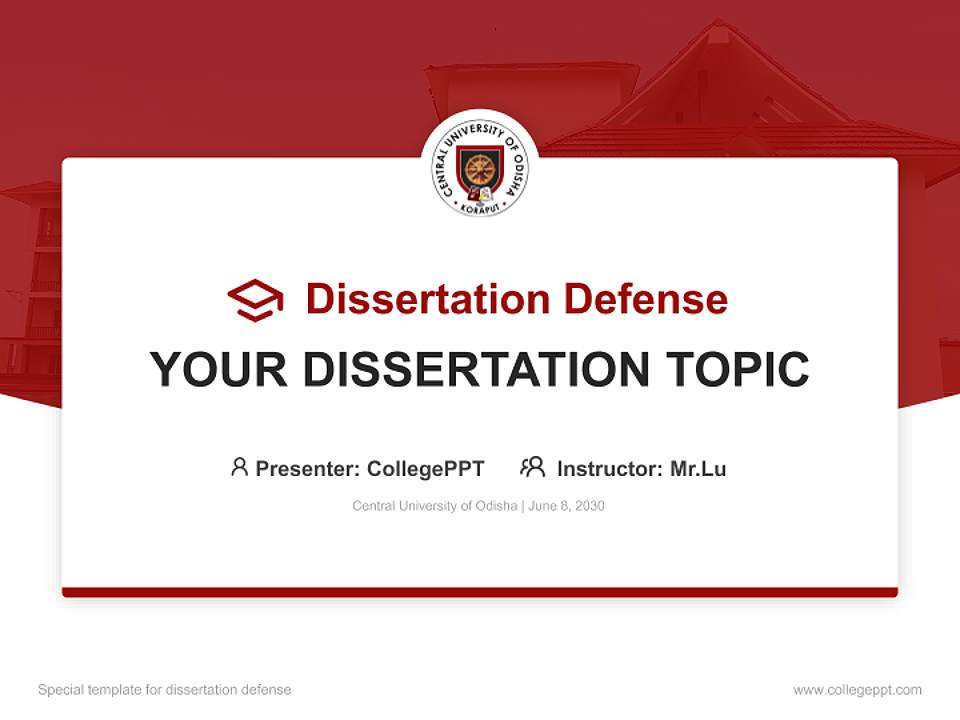 Central University of Odisha Graduation Thesis Defense PPT Template4:3 ratio PPT effect preview image7