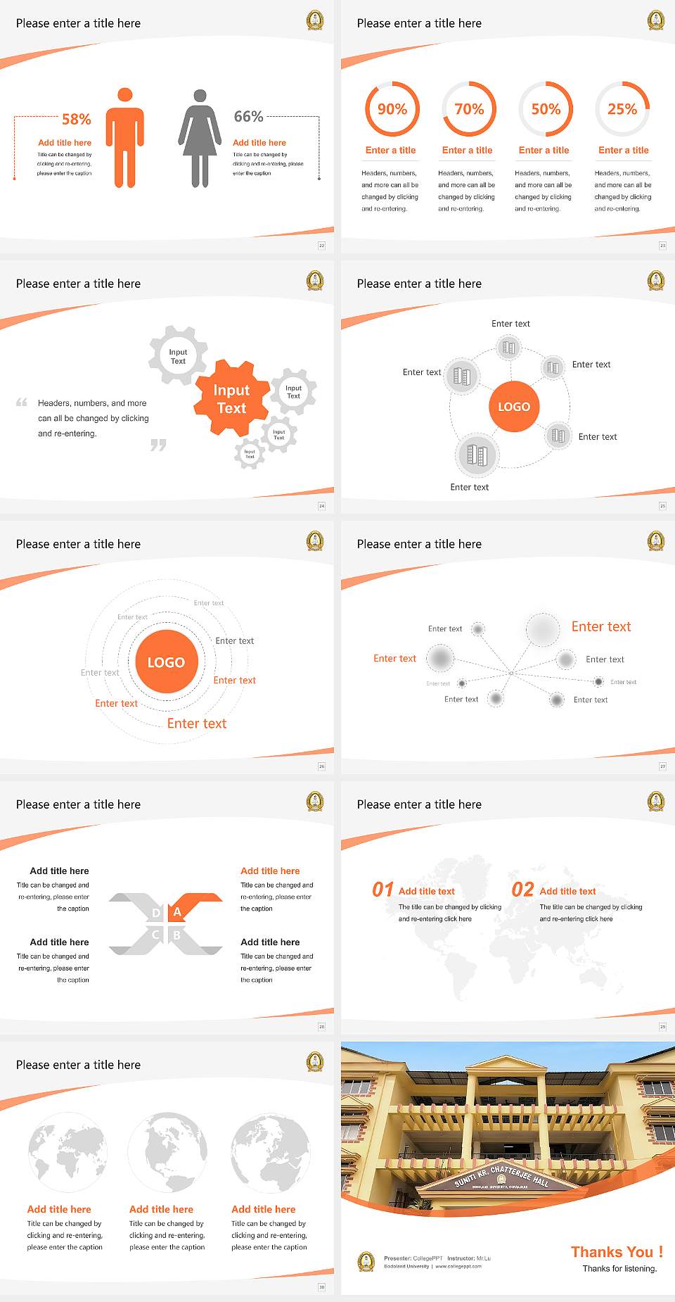 Bodoland University Course/Courseware Creation PPT Template4:3 ratio PPT effect preview image4