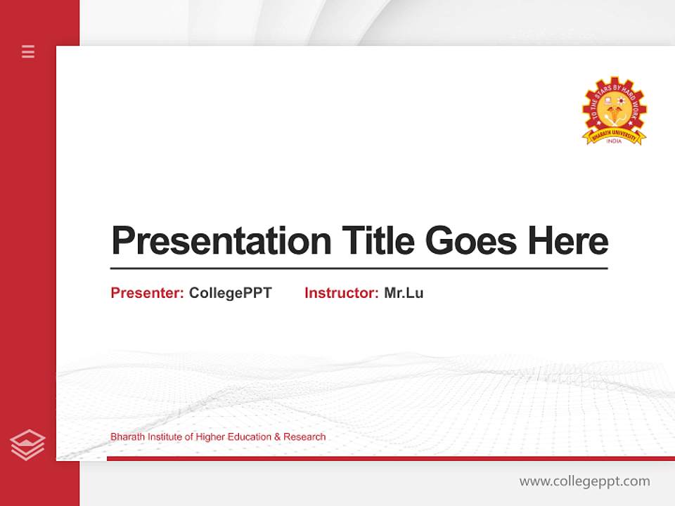Bharath Institute of Higher Education & Research Thesis Proposal/Graduation Defense PPT Template4:3 ratio PPT effect preview image5