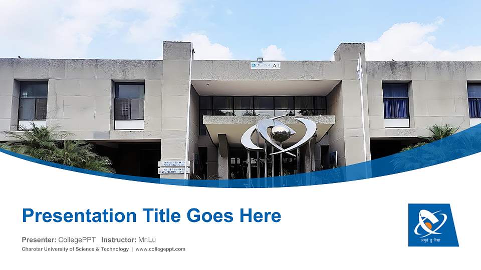 Charotar University of Science & Technology Course/Courseware Creation PPT Template16:9 ratio PPT effect preview image