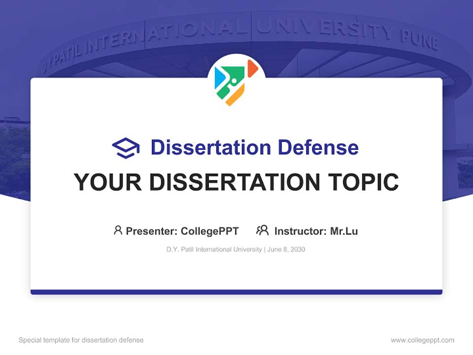 D.Y. Patil International University Graduation Thesis Defense PPT Template4:3 ratio PPT effect preview image7